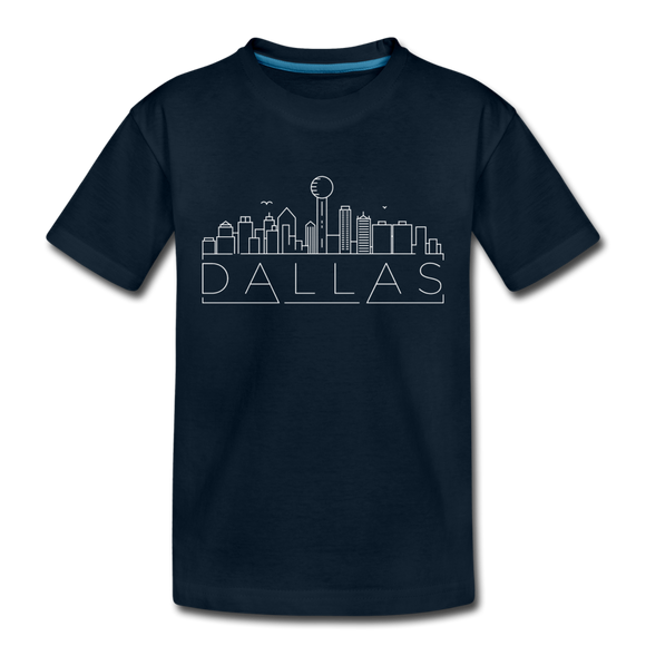 Dallas, Texas Toddler T-Shirt - Skyline Dallas Toddler Tee - deep navy