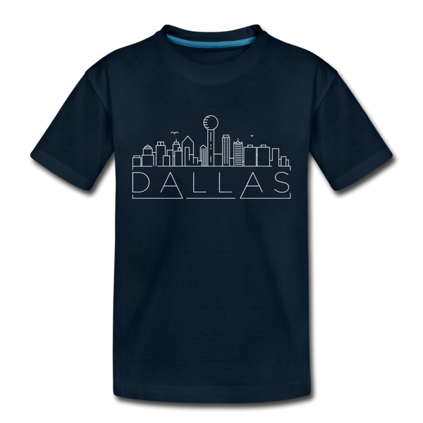 Dallas, Texas Toddler T-Shirt - Skyline Dallas Toddler Tee - deep navy