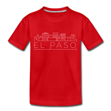 El Paso, Texas Toddler T-Shirt - Skyline El Paso Toddler Tee - red