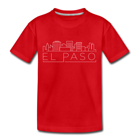 El Paso, Texas Toddler T-Shirt - Skyline El Paso Toddler Tee - red