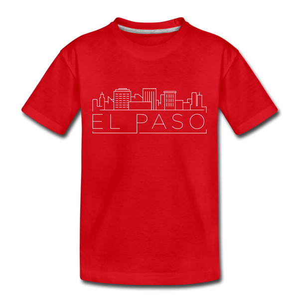 El Paso, Texas Toddler T-Shirt - Skyline El Paso Toddler Tee - red