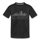 Fort Worth, Texas Toddler T-Shirt - Skyline Fort Worth Toddler Tee - black