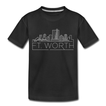 Fort Worth, Texas Toddler T-Shirt - Skyline Fort Worth Toddler Tee - black