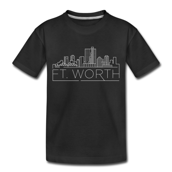 Fort Worth, Texas Toddler T-Shirt - Skyline Fort Worth Toddler Tee - black