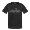 Fort Worth, Texas Toddler T-Shirt - Skyline Fort Worth Toddler Tee - black