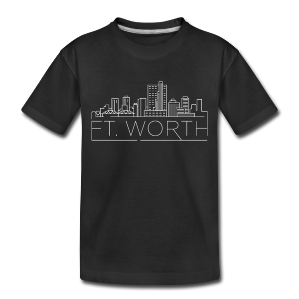 Fort Worth, Texas Toddler T-Shirt - Skyline Fort Worth Toddler Tee - black