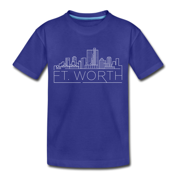 Fort Worth, Texas Toddler T-Shirt - Skyline Fort Worth Toddler Tee - royal blue