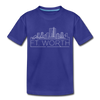 Fort Worth, Texas Toddler T-Shirt - Skyline Fort Worth Toddler Tee - royal blue