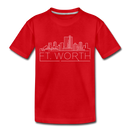 Fort Worth, Texas Toddler T-Shirt - Skyline Fort Worth Toddler Tee - red