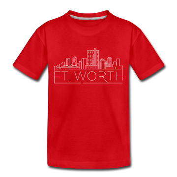 Fort Worth, Texas Toddler T-Shirt - Skyline Fort Worth Toddler Tee - red