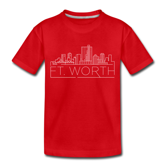 Fort Worth, Texas Toddler T-Shirt - Skyline Fort Worth Toddler Tee - red