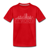 Fort Worth, Texas Toddler T-Shirt - Skyline Fort Worth Toddler Tee - red