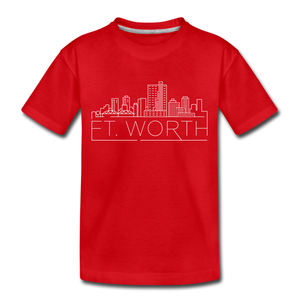 Fort Worth, Texas Toddler T-Shirt - Skyline Fort Worth Toddler Tee - red