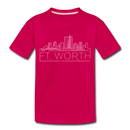 Fort Worth, Texas Toddler T-Shirt - Skyline Fort Worth Toddler Tee - dark pink