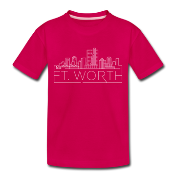Fort Worth, Texas Toddler T-Shirt - Skyline Fort Worth Toddler Tee - dark pink