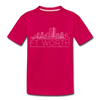 Fort Worth, Texas Toddler T-Shirt - Skyline Fort Worth Toddler Tee - dark pink