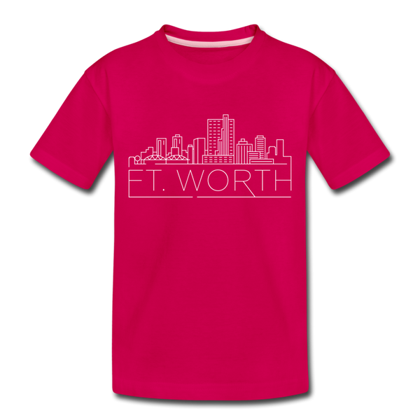 Fort Worth, Texas Toddler T-Shirt - Skyline Fort Worth Toddler Tee - dark pink