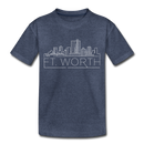 Fort Worth, Texas Toddler T-Shirt - Skyline Fort Worth Toddler Tee - heather blue