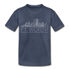 Fort Worth, Texas Toddler T-Shirt - Skyline Fort Worth Toddler Tee - heather blue