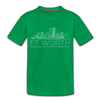 Fort Worth, Texas Toddler T-Shirt - Skyline Fort Worth Toddler Tee - kelly green