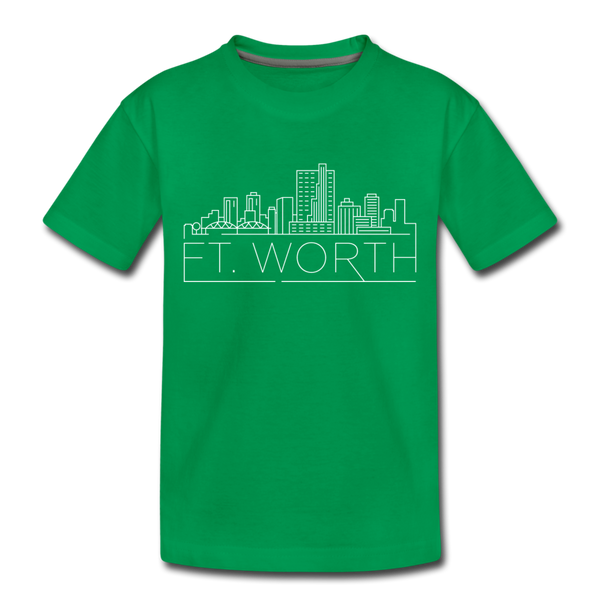 Fort Worth, Texas Toddler T-Shirt - Skyline Fort Worth Toddler Tee - kelly green