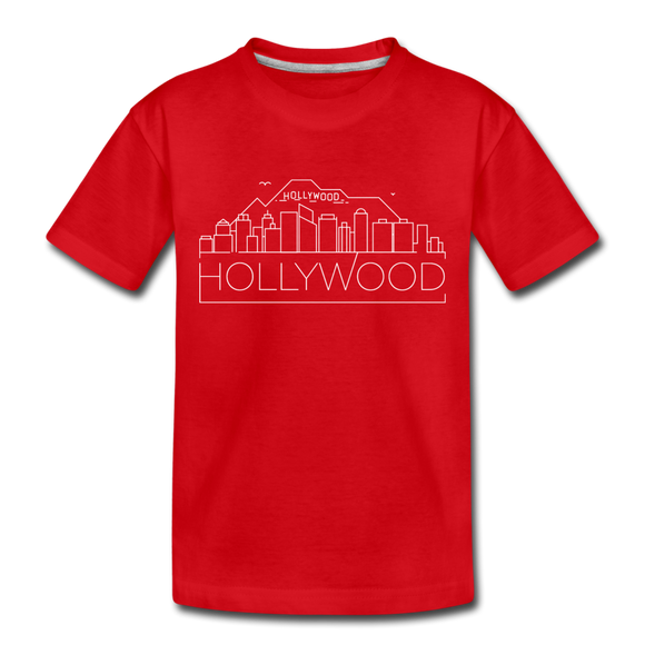 Hollywood, California Toddler T-Shirt - Skyline Hollywood Toddler Tee - red