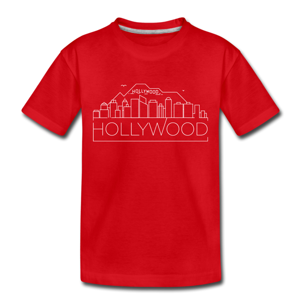 Hollywood, California Toddler T-Shirt - Skyline Hollywood Toddler Tee - red