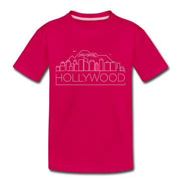 Hollywood, California Toddler T-Shirt - Skyline Hollywood Toddler Tee - dark pink