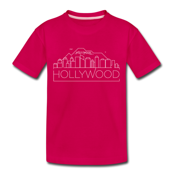 Hollywood, California Toddler T-Shirt - Skyline Hollywood Toddler Tee - dark pink