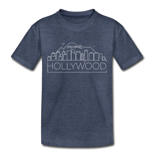 Hollywood, California Toddler T-Shirt - Skyline Hollywood Toddler Tee - heather blue
