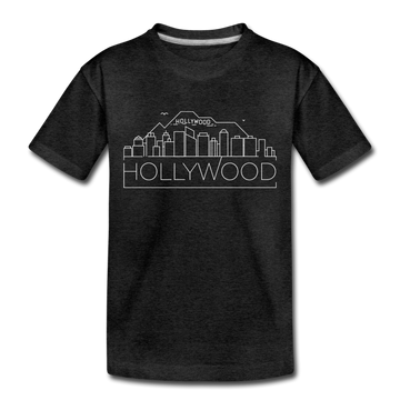 Hollywood, California Toddler T-Shirt - Skyline Hollywood Toddler Tee - charcoal gray