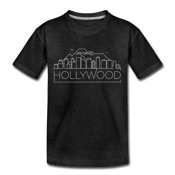 Hollywood, California Toddler T-Shirt - Skyline Hollywood Toddler Tee - charcoal gray