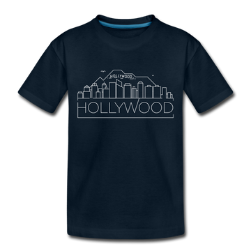 Hollywood, California Toddler T-Shirt - Skyline Hollywood Toddler Tee - deep navy