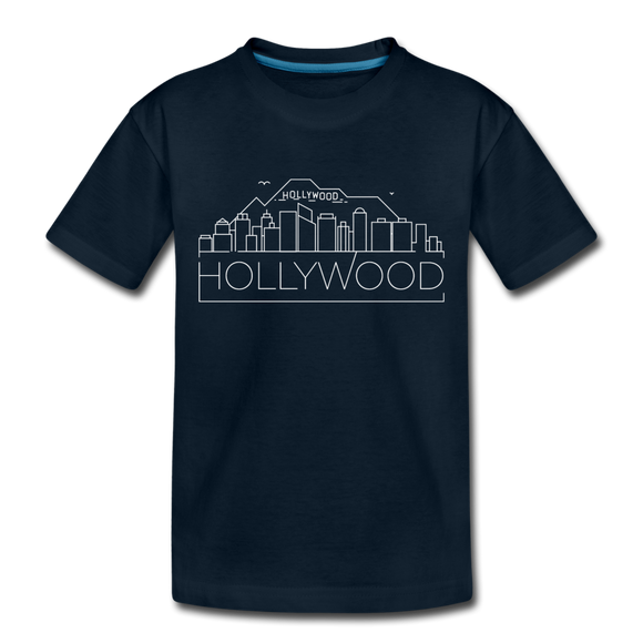 Hollywood, California Toddler T-Shirt - Skyline Hollywood Toddler Tee - deep navy