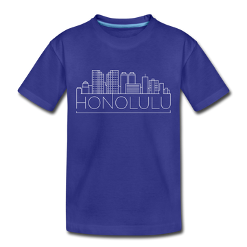 Honolulu, Hawaii Toddler T-Shirt - Skyline Honolulu Toddler Tee - royal blue