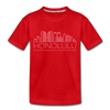 Honolulu, Hawaii Toddler T-Shirt - Skyline Honolulu Toddler Tee - red