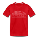 Honolulu, Hawaii Toddler T-Shirt - Skyline Honolulu Toddler Tee - red