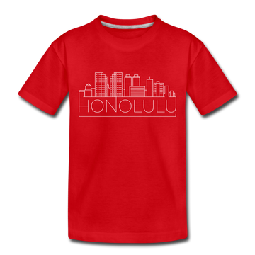 Honolulu, Hawaii Toddler T-Shirt - Skyline Honolulu Toddler Tee - red