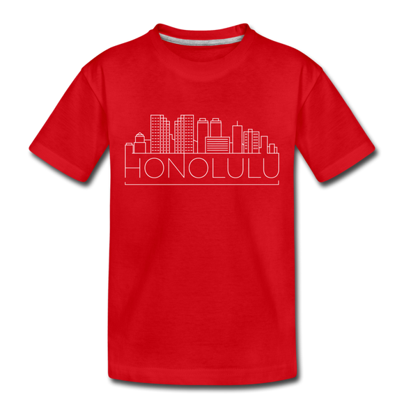 Honolulu, Hawaii Toddler T-Shirt - Skyline Honolulu Toddler Tee - red