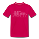 Honolulu, Hawaii Toddler T-Shirt - Skyline Honolulu Toddler Tee - dark pink
