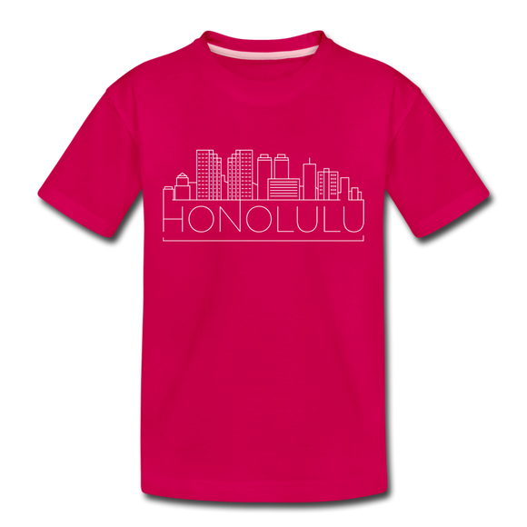Honolulu, Hawaii Toddler T-Shirt - Skyline Honolulu Toddler Tee - dark pink
