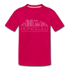 Honolulu, Hawaii Toddler T-Shirt - Skyline Honolulu Toddler Tee - dark pink
