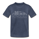 Honolulu, Hawaii Toddler T-Shirt - Skyline Honolulu Toddler Tee - heather blue