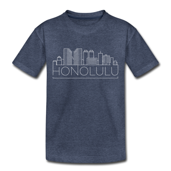 Honolulu, Hawaii Toddler T-Shirt - Skyline Honolulu Toddler Tee - heather blue