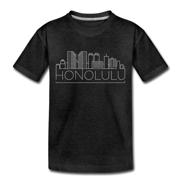 Honolulu, Hawaii Toddler T-Shirt - Skyline Honolulu Toddler Tee - charcoal gray