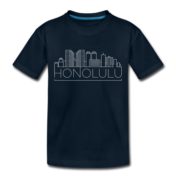 Honolulu, Hawaii Toddler T-Shirt - Skyline Honolulu Toddler Tee - deep navy