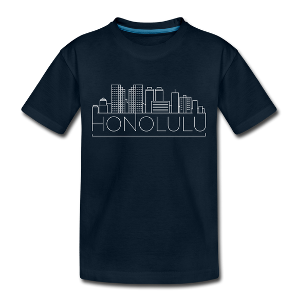 Honolulu, Hawaii Toddler T-Shirt - Skyline Honolulu Toddler Tee - deep navy