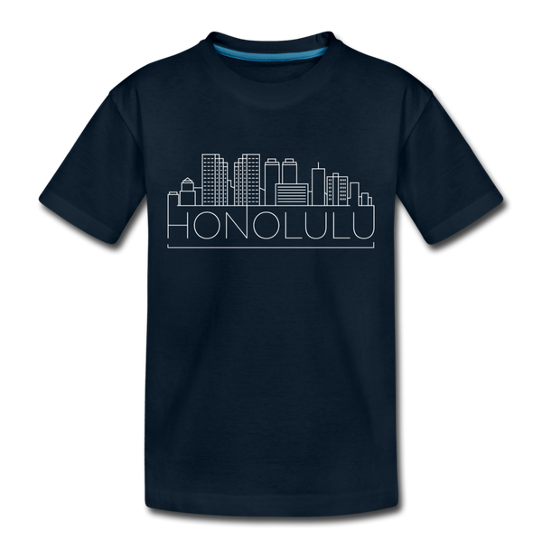 Honolulu, Hawaii Toddler T-Shirt - Skyline Honolulu Toddler Tee - deep navy