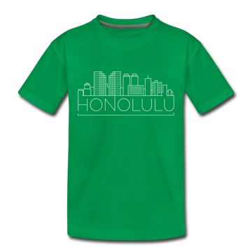 Honolulu, Hawaii Toddler T-Shirt - Skyline Honolulu Toddler Tee - kelly green
