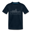 Fresno, California Toddler T-Shirt - Skyline Fresno Toddler Tee - deep navy